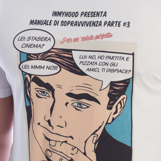 Heren Katoenen T-shirt met Korte Mouwen Comics HS24MTS21-C Wit