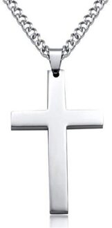 Heren Ketting Christian Sieraden Vintage Cross Kruisbeeld Jesus Hanger En Ketting Goud Rvs zilver 2
