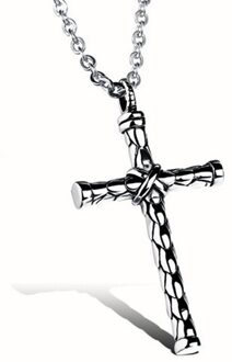 Heren Ketting Christian Sieraden Vintage Cross Kruisbeeld Jesus Hanger En Ketting Goud Rvs zilver 3