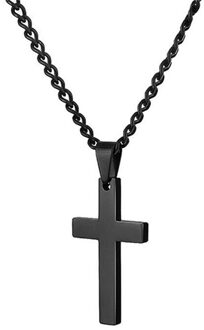 Heren Ketting Christian Sieraden Vintage Cross Kruisbeeld Jesus Hanger En Ketting Goud Rvs zwart 2