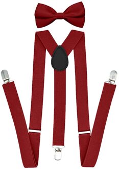 Heren Kinderen Bretels Bowtie Sets Kind Jongen Meisje Y-Back Braces Vrouwen Katoen Vlinder Riem Verstelbare Elastische Vlinderdas shirt Broek