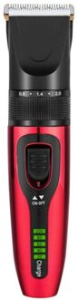 Heren Kinderen Elektrische Trimmer Cutter Lcd Tondeuse Draadloze Keramische Elektrische Neus Baard Trimmer Scheerapparaat Kapper Scheermes Set 01 rood