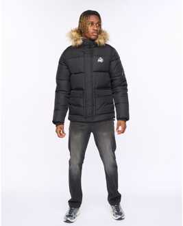Heren Kings Will Dream Curvlay Parka Jacket in Zwart - XL