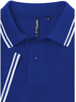Heren Klassiek Fit getipt Poloshirt (Koninklijk / Wit) - maat M Blauw en wit