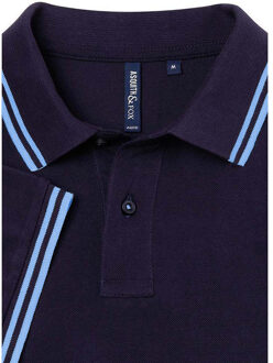 Heren Klassiek Fit getipt Poloshirt (Marine / Korenbloem) Veelkleurig - M