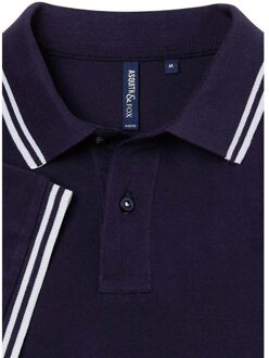 Heren Klassiek Fit getipt Poloshirt (Marine / Wit) Navy - 3XL