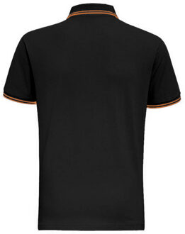 Heren Klassiek Fit getipt Poloshirt (ZWART/GEEL) - maat L