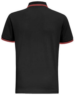 Heren Klassiek Fit getipt Poloshirt (Zwart / Rood) - maat M Zwart/rood