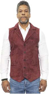 Heren klassiek glad geit suède leren vest-Exeter Bourgogne