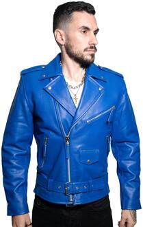 Heren koeienhuid zwart Brando jack - Venetië Blauw - 4XL