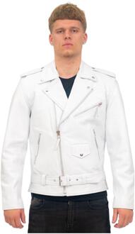 Heren koeienhuid zwart Brando jack - Venetië Wit - 5XL