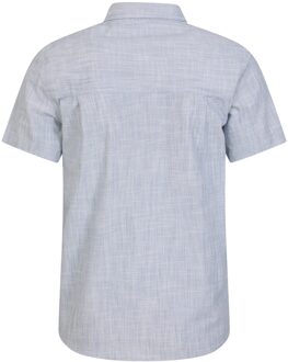 Heren Kokosnoot Slub Overhemd met Korte Mouwen (Blauw) - L