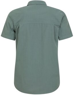 Heren Kokosnoot Slub Overhemd met Korte Mouwen (Groen) - XS