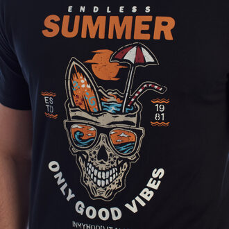 Heren Korte Mouwen Grafische Katoenen T-Shirt HS24MTS20-B Zwart