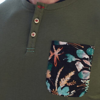 Heren Korte Mouwen Henley T-Shirt HS24MTS09 - maat S Groen