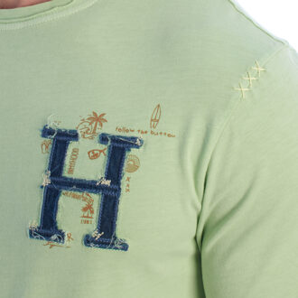 Heren Korte Mouwen Katoenen T-Shirt HS24MTS06 - maat S Groen