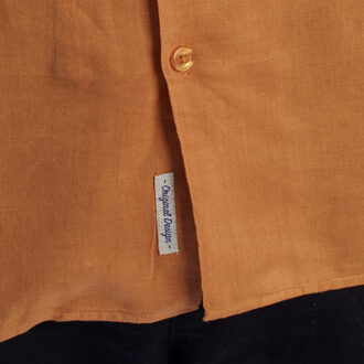 Heren Korte Mouwen Linnen Shirt HS24MCA14 - maat Bruin