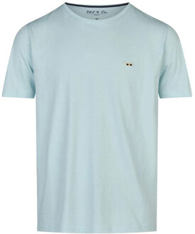 Heren korte pyjama lounge set shortama lichtblauw/donkerblauw - XL