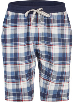 Heren korte pyjamabroek geruit/effen 2-pack - maat XXL Blauw