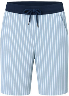 Heren korte pyjamabroek gestreept/effen blauw 2-pack Veelkleurig - L