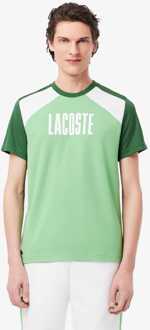 Heren Lacoste Sport Colour Block T-shirt in Groen - M