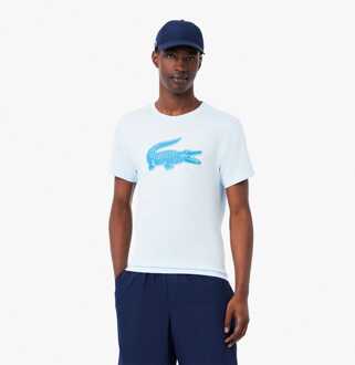 Heren Lacoste Sport Ultra Dry XXL Logo Sport T-shirt in Blauw
