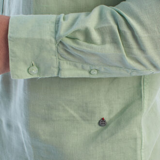 Heren Lang Veilig Linnen Shirt HS24MCA01 Groen