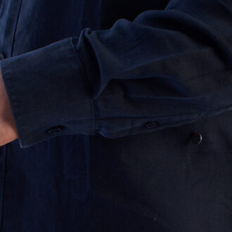 Heren Lange Mouwen Linnen Shirt HS24MCA01 - maat M Blauw