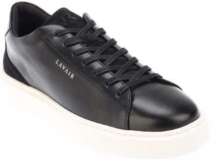 Heren Lavair Luna Trainers in Wit Zwart - maat EU 47.5 / UK 12 Zwart en zilver
