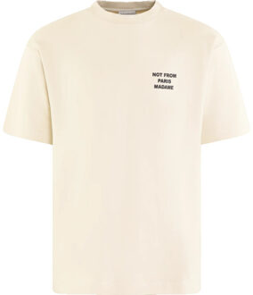 Heren le t-shirt slogan Beige
