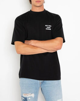 Heren le t-shirt slogan Zwart - XL