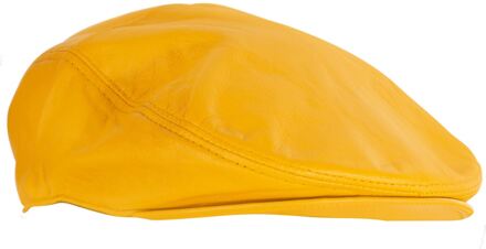 Heren lederen Peaky Blinders krantenverkoper platte hoed Geel