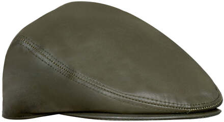 Heren lederen Peaky Blinders krantenverkoper platte hoed Olijf