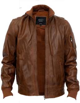 Heren lederen varsity bomberjack-Adana Bruin - 3XL