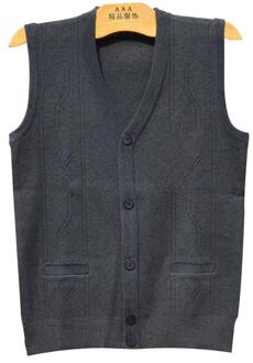 Heren Lente Vesten Mouwloze Truien Gebreide Vest Vest Wollen Jassen Mode Mannelijke Jumpers Fleece Vest Herfst Stretch Donkergrijs / aziatisch 175 size