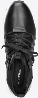 Heren Leren en Stoffen Zwarte Sneakers - maat EU 39