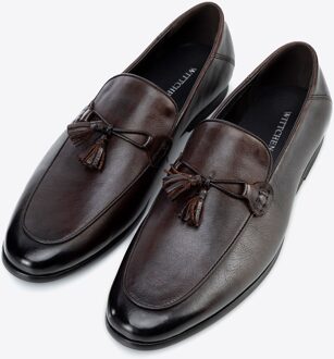 Heren Leren Loafers met Kwastje, Lichtbruin, Natuurlijk Leer - maat