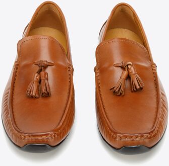 Heren Leren Loafers met Kwastjes, Bruin, Natuurlijk Leer - EU 40