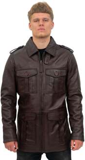 Heren leren parka safarijas-Mesa Verde Bruin