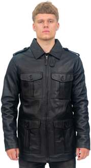 Heren leren parka safarijas-Mesa Verde Zwart - XS