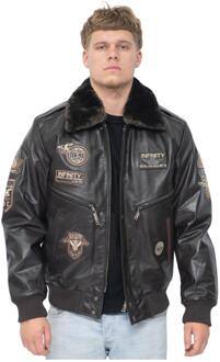 Heren leren US Air Force bomberjack-Wellington - maat 2XL Bruin