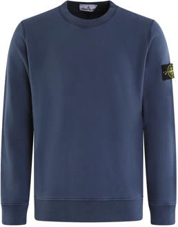 Heren Logo-Patch Sweater Blauw Stone Island , Blue , Heren - 2Xl,Xl,L,M,S