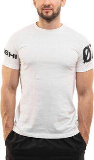 Heren logo t-shirt met mouwenprint Wit - XL