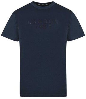 Heren Londen 1851 Logo Taped T-shirt (Marineblauw) Navy - M