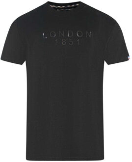 Heren Londen 1851 Logo Taped T-shirt (Zwart)