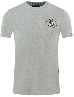 Heren Londen Borduurwerk Achterafdruk T-Shirt (Grijs) - M