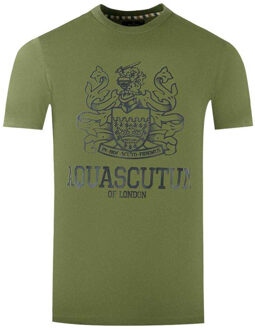 Heren London Aldis T-Shirt (Legergroen) - maat S Bruin/groen