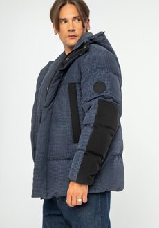 Heren Marineblauwe Nylon Donsjas Donkerblauw - XL