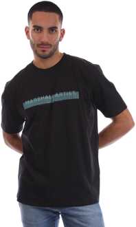 Heren Marshall Artist Optica Grafisch T-shirt in Zwart - maat