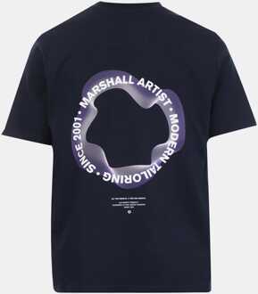 Heren Marshall Artist Orbit T-shirt in Navy - S
